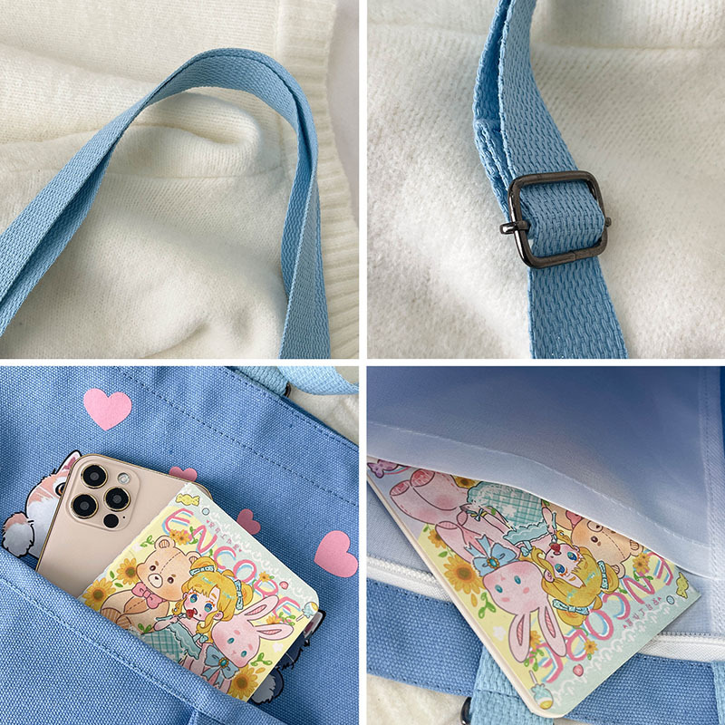 Large-capacity canvas bag 2024 new style fashionable and trendy student class bag, Korean-style simple tutorial bag, one-piece consignment undefined