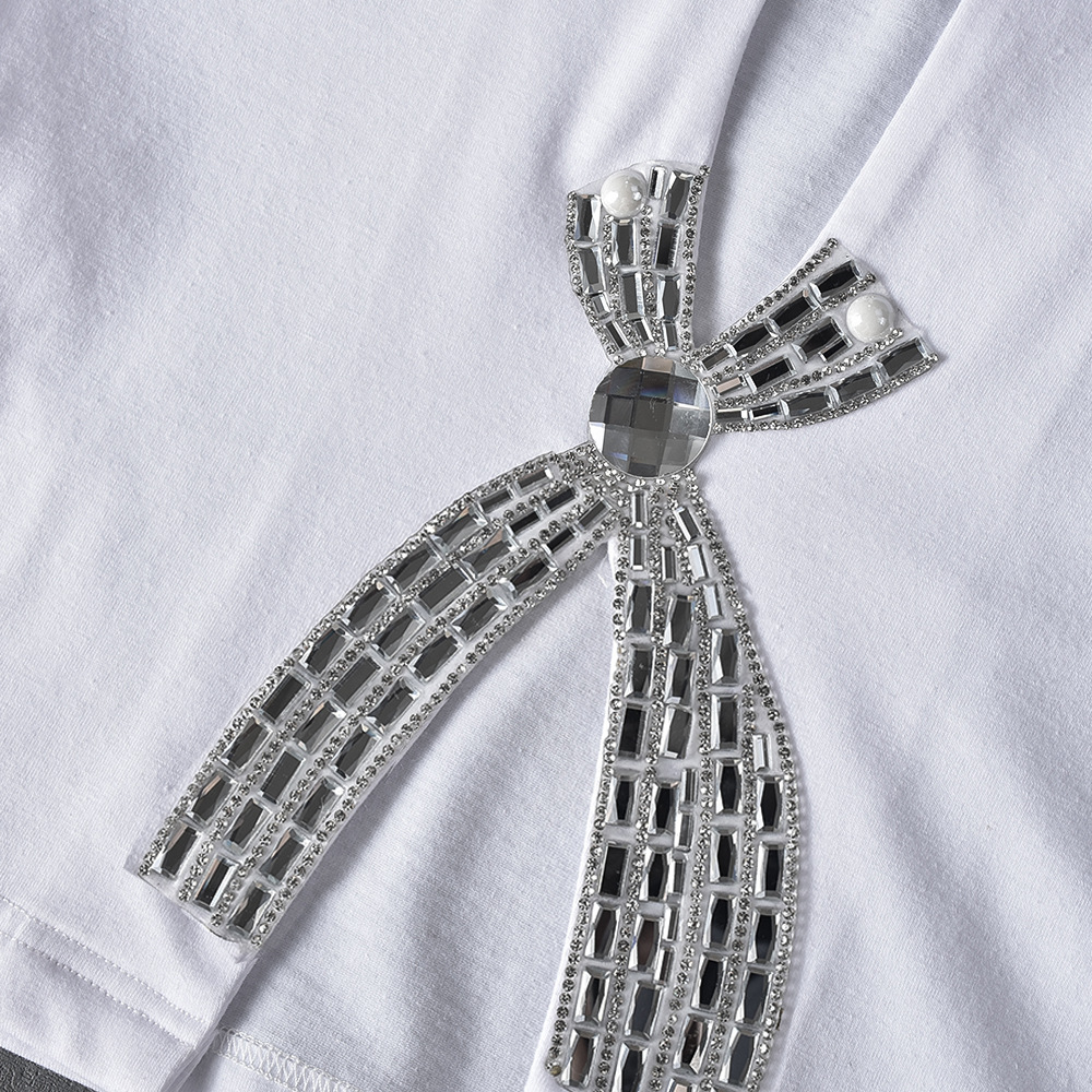 Women's T-shirt Short Sleeve T-Shirts Diamond Streetwear Cross Bow Knot display picture 7