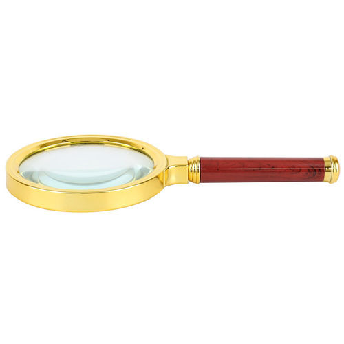 10x high-end exquisite imitation mahogany handle gold-plated handheld gift reading magnifying glass for the elderly
