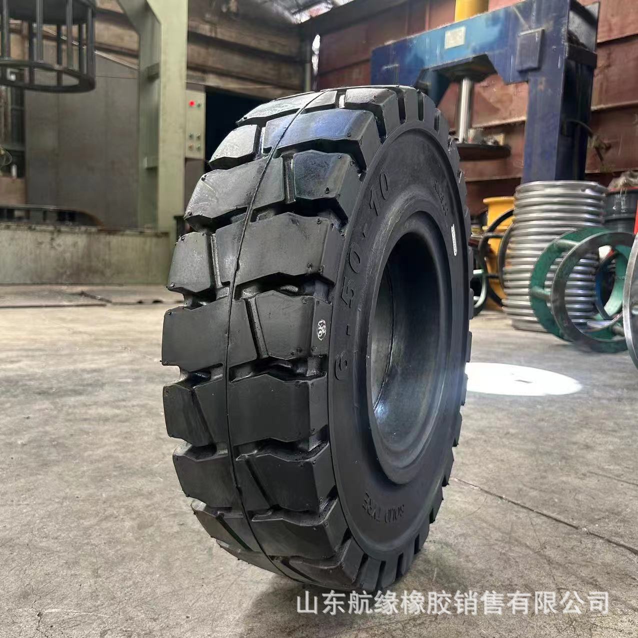 叉车实心胎厂家批发 600-9 650-10 200/50-10 实心工程车轮胎