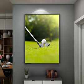 高尔夫球场挂画GOLF室内俱乐部装饰画运动球场休息室明星海报壁画