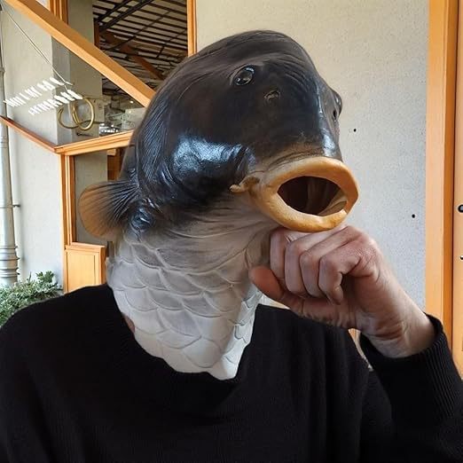 Divertido animal arenque tocado máscara mascarada transmisión en vivo divertido tocado de látex espectáculo de fiesta de Halloween