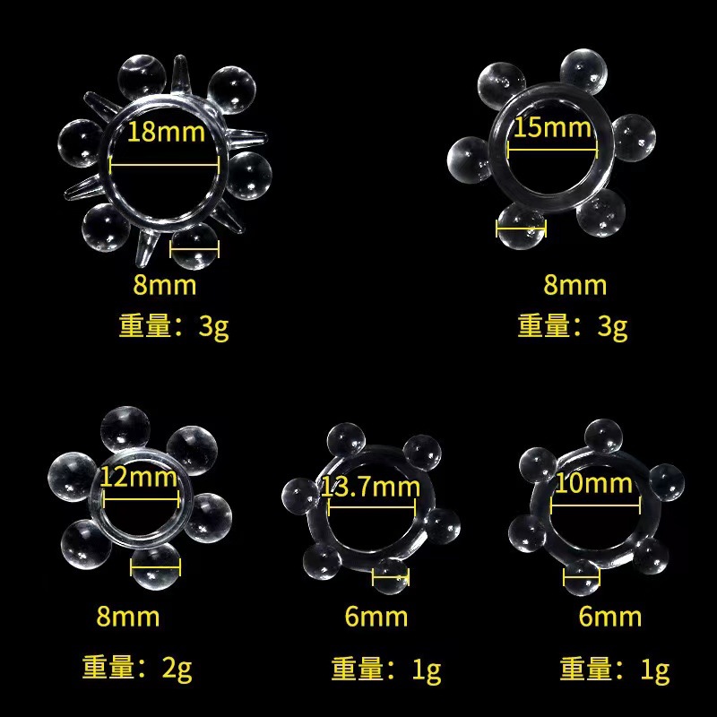Locking Delay Ring with Bead Chain, TPE Cock Ring for Men — detail image 3