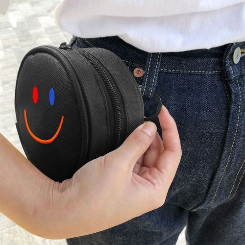  Korean style golf bag, polyester smiley face golf cover, portable zipper GOLF waist accessory bag