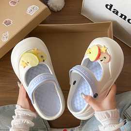 包头鞋女夏季沙滩星星苹果百搭时尚两穿玛丽珍防滑可拆卸洞洞鞋