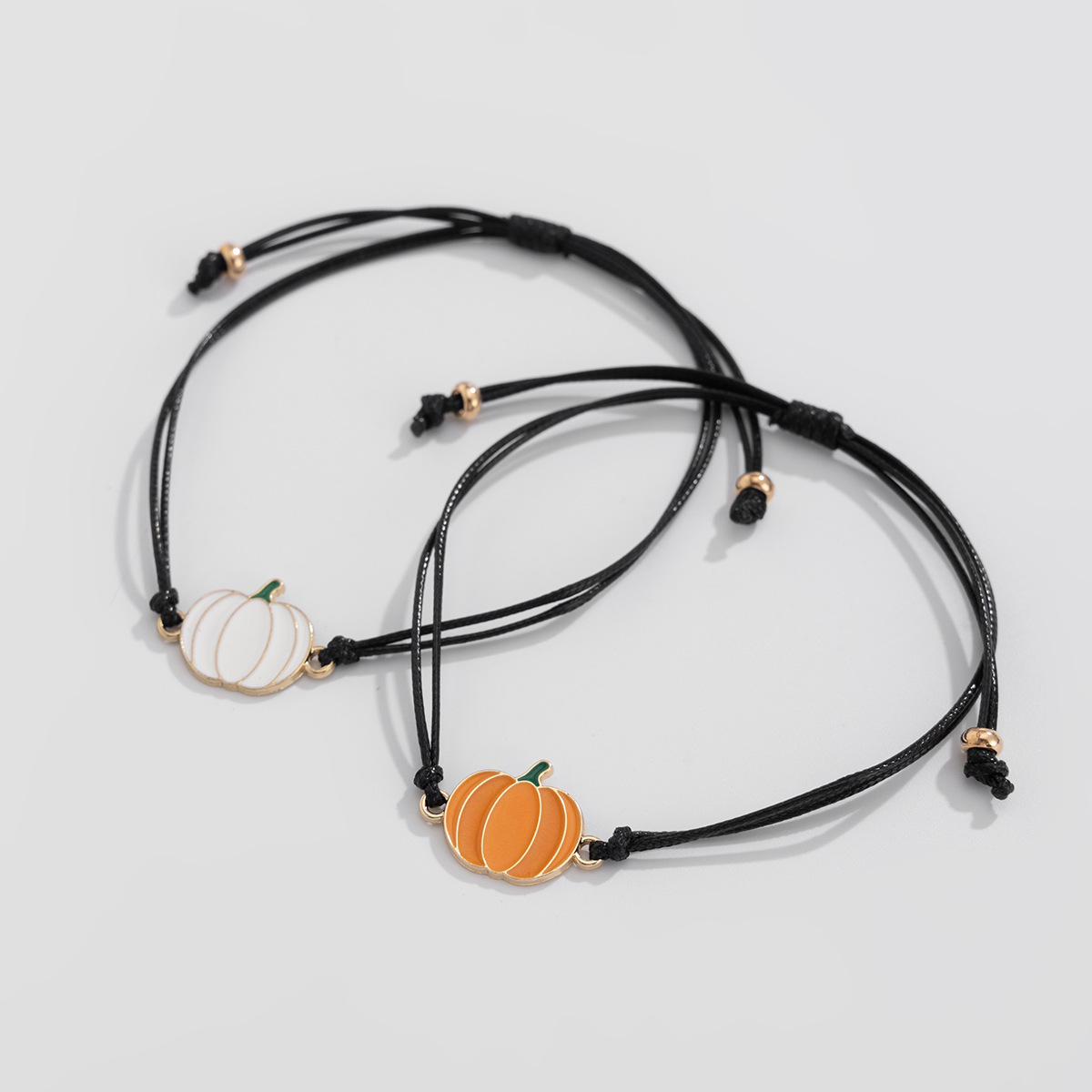 Halloween ghost leather wax line bracelet, dark wind bat alloy bracelet set_voghion.com