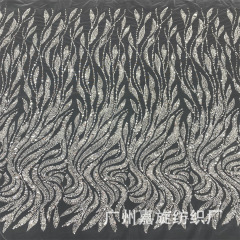 ベッドレースファブリック再加工刺繍生地メッシュビーズチューブスパンコール薄手ドレス刺繍布jx3038