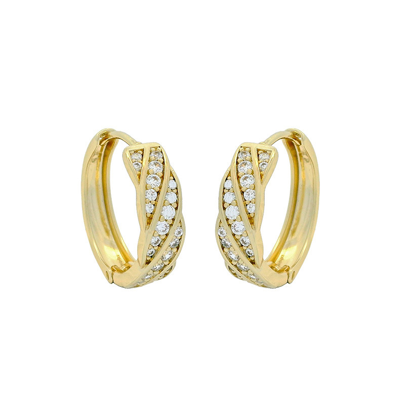 Xuping aleación de cobre gemas artificiales de moda simple aretes de círculo geométrico aretes de aretes