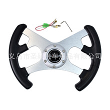 跨境热卖汽车方向盘带喇叭按钮 赛车运动型转向方向盘PU皮革320mm