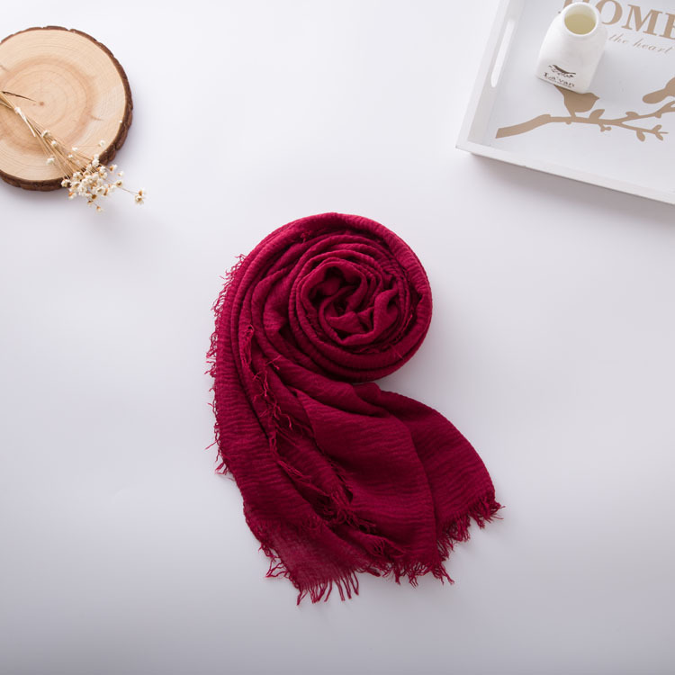 Scarf Classification Women's Elegant Lady Simple Style Solid Color Cotton And Linen Scarf
