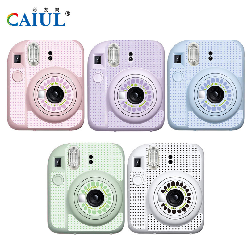 New Polaroid Mini12 Camera Body Stickers, Personalized Polka Dot Sunflower Multi-Color Polaroid Stickers