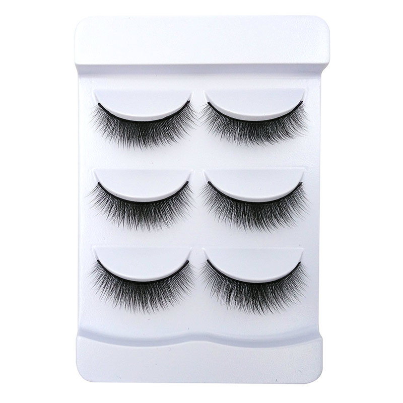 3 Pairs Quantity Thick Natural Cross Length 3 Pairs Mink Hair False Eyelashes