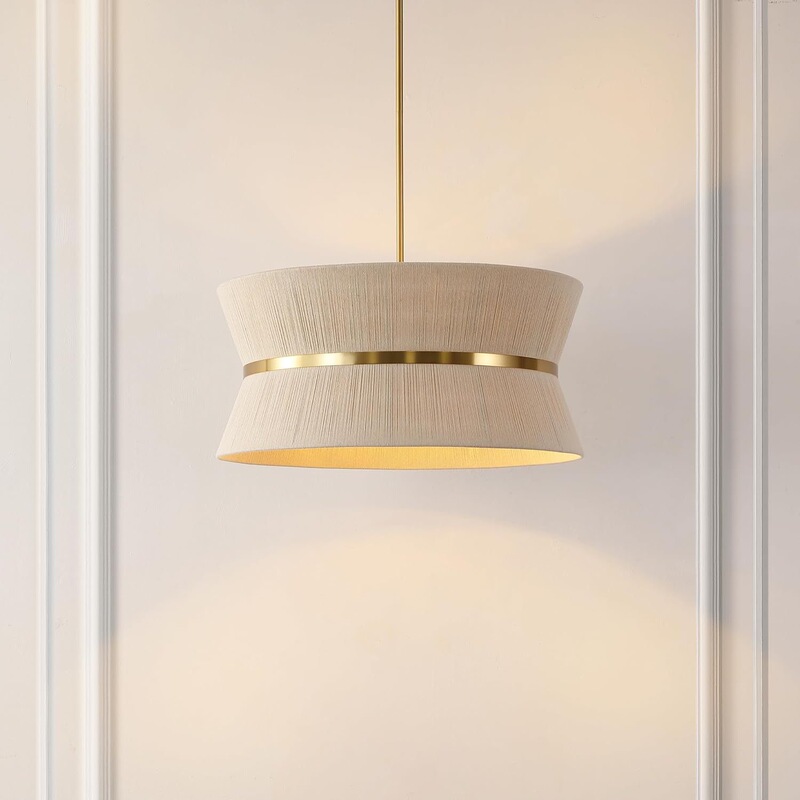 Modern Cross-Border Hanging Chandelier with Rattan, Adjustable 4-Light Fixture Suitable for Living Room, Dining Room, Bedroom, Hallway