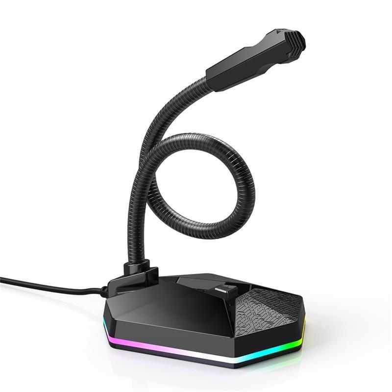 RGB発光コンピューターコンデンサーマイク、オンラインクラスライブ録音、カラオケ有線マイク、OMEカスタムゲーム|undefined