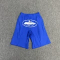 Deep blue shorts (printed in white)
