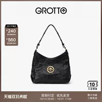 GROTTO черный камень Хобо маленькая растительная гравера кожа ягненка для повседневной переноски через плечо кросс-боди мягкая сумка универсальная