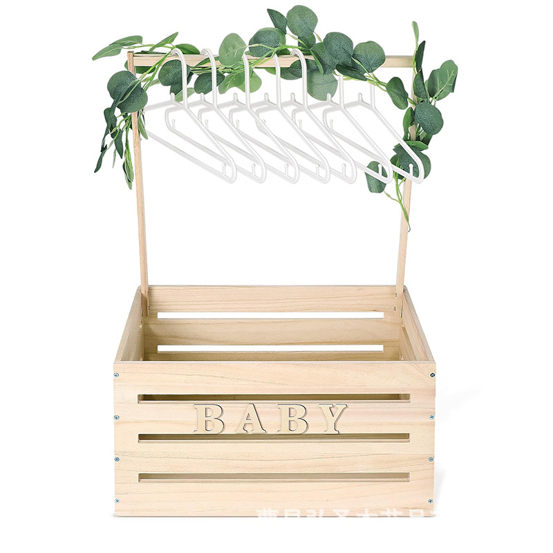 Caja de ducha de madera para bebés Caja de almacenamiento de suministros para bebés colgantes para el hogar Caja de almacenamiento de suministros de ducha para niños