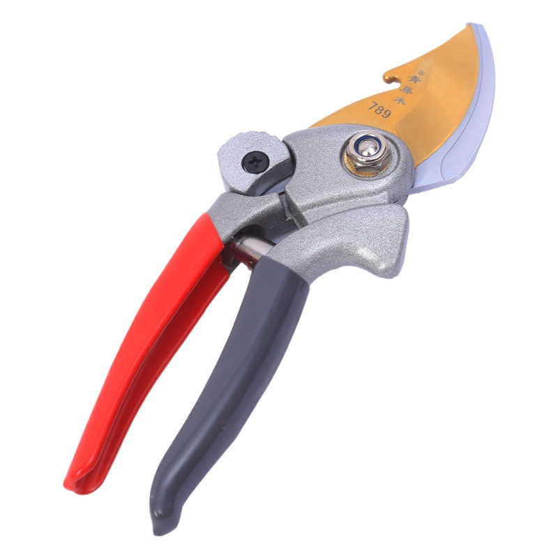 Fabricante de tijeras de podar de madera de vid verde Spot Shark Tipo de cuchillo Hoja de titanio Cuchilla de oro que ahorra mano de obra Potente tijeras de podar y podar SK5