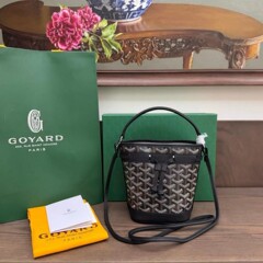 Goyard轻奢男女通勤包狗牙百搭迷你水桶包印花小牛皮包斜挎手提包
