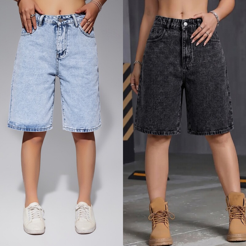 Cross-Border 2026 European and American Spring/Summer Temu Multi-Color Versatile Simple Women's Denim Shorts Hot-Selling on Independent Platforms