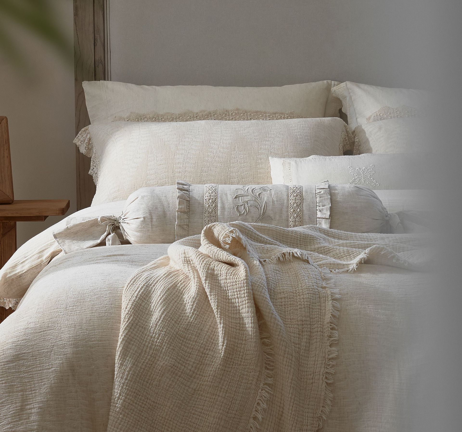 Set copripiumino vintage nordico in cotone e lino 4 pezzi_voghion.com