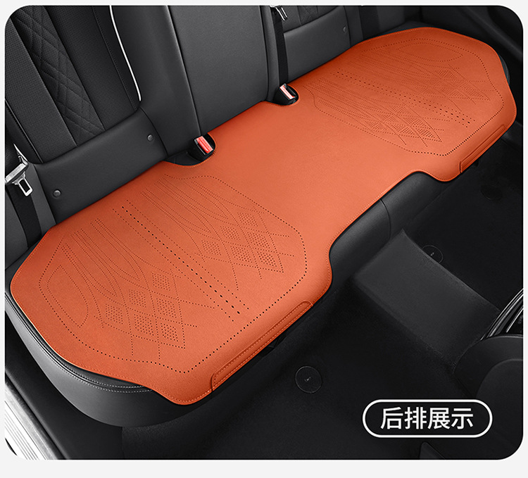 Ultra-Thin Perforated Ventilated and Breathable Car Seat Cushion, Universal Suede Single-Piece Rear Seat Cushion for All Seasons, Three-Piece Set