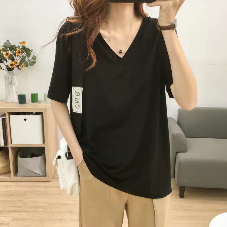 해외 무역 300kg 특대 사이즈 여자의 여름 200 플러스 뚱뚱한 반팔 티셔츠 여자의 280 통통녀 느슨한 슬림 코트 여자