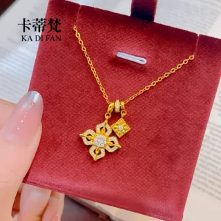 金店同款沙金藏韵传承十字金刚杵吊坠项链复古轻奢高级感锁骨链