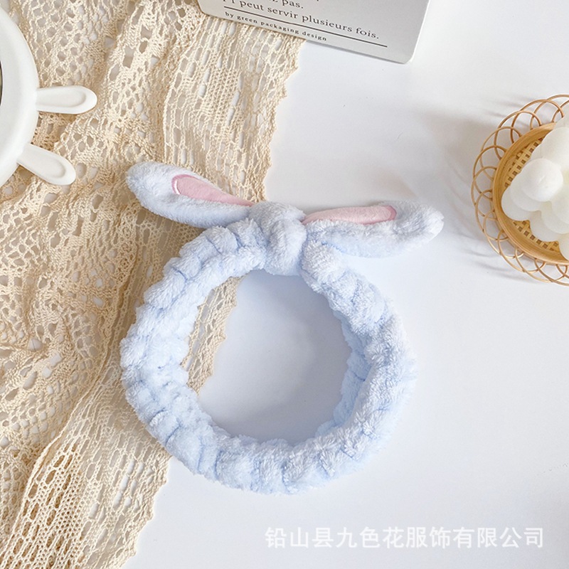 Estilo coreano Orejas de conejo de felpa de las mujeres lindas banda para el cabello lavado de cara anudada banda para el cabello turbante de invierno accesorios para el cabello joyería al por mayor
