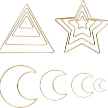 捕梦网铁圈圣诞节挂件金色大月亮爱心五角星DIY材料配件手工铁圈