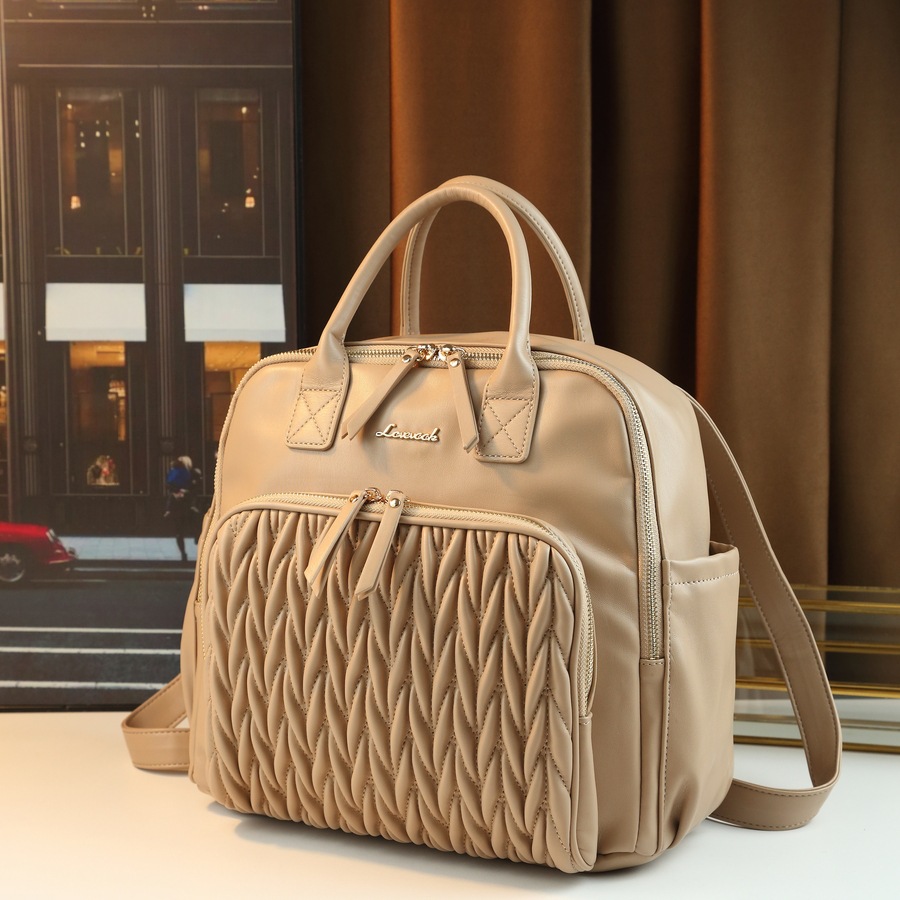 Retro-Rucksack im einfarbigen, gewebten Design – vielseitige, lässige Reise- und Wickeltasche für Damen_voghion.com