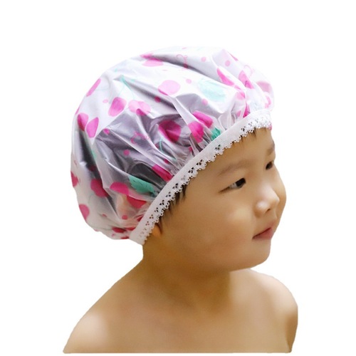 2024 toddler baby bath cartoon pattern shower cap children's shampoo cap waterproof hair drying cap waterproof shower cap