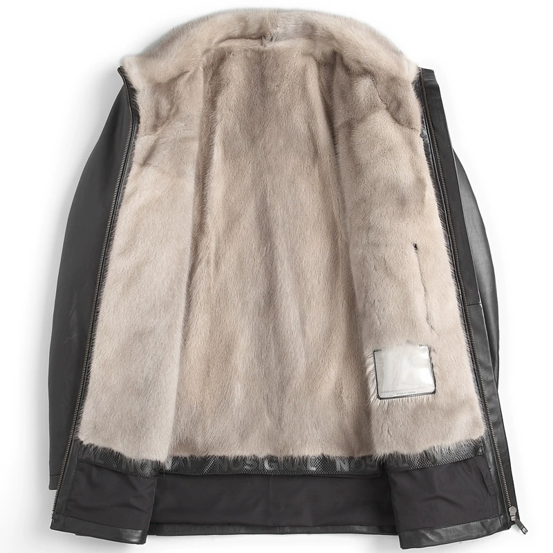 Leather liner, fitted coat, cowhide, genuine leather