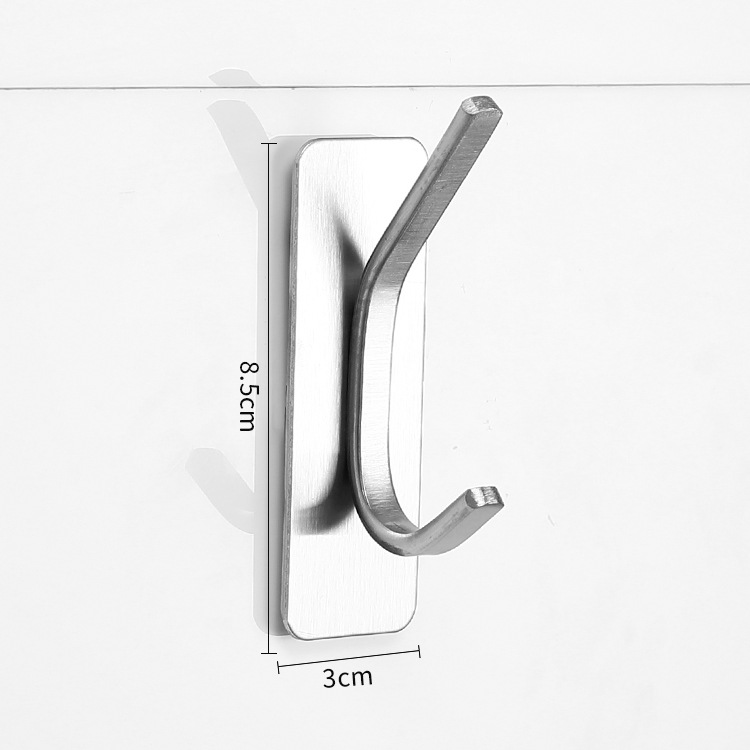 Gancho de baño de acero inoxidable 304 sin perforar transfronterizo fuerte adhesivo colgante de pared gancho de ropa de metal gancho de abrigo