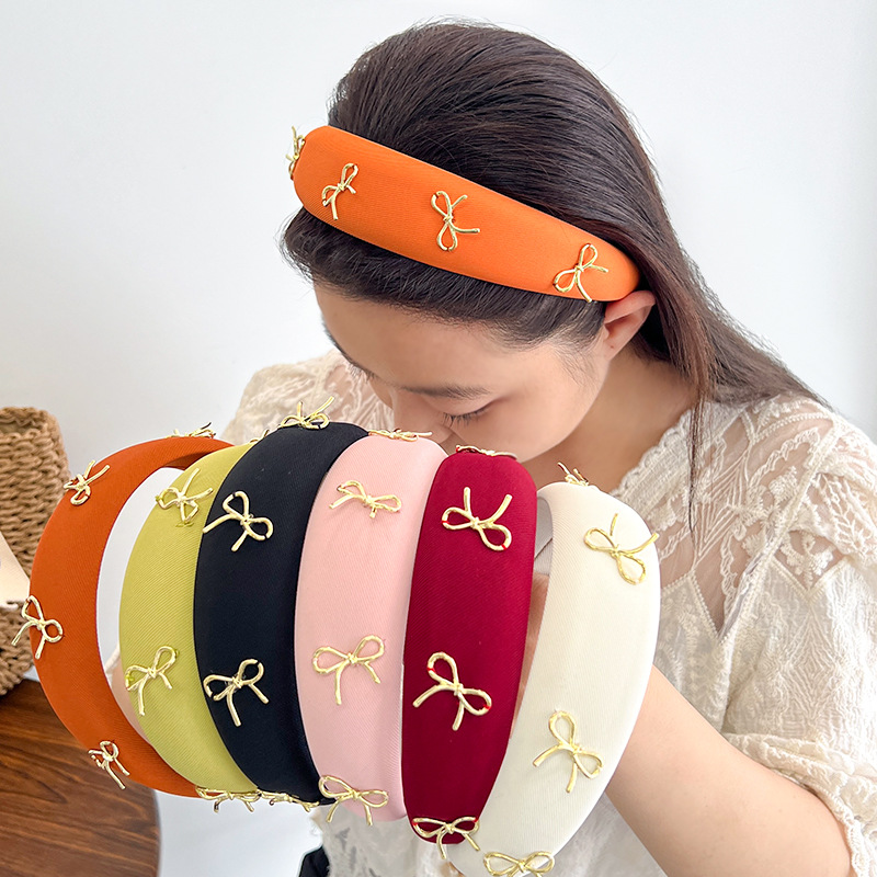 solid color summer headband with bow