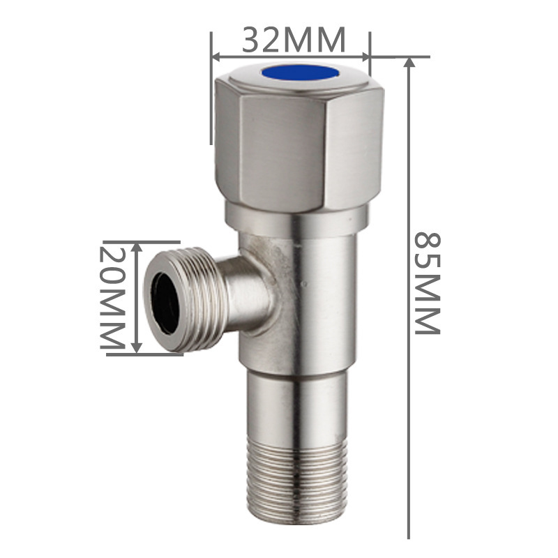 304ステンレス鋼製三角バルブ、1入口2出口アングルバルブ、1入口2出口給湯器、大流量4点スイッチ|undefined