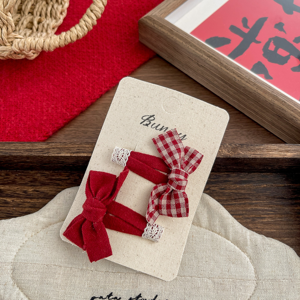 韓国系女子アカデミー風布芸蝶結び星のヘアピン