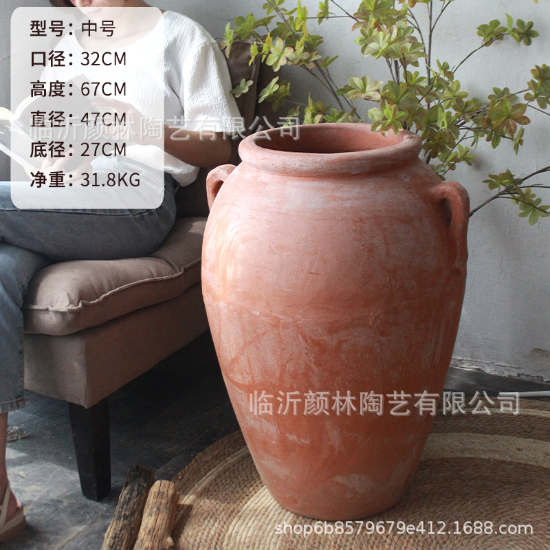 Gran vasija de cerámica americana gran vasija de cerámica paisajista gran vasija de cerámica gruesa gran vasija de cerámica roja gran vasija de cerámica gran patio