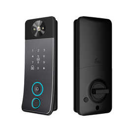 涂鸦wifi家用可视猫眼抓拍锁 美式呆锁远程密码刷卡指纹智能锁