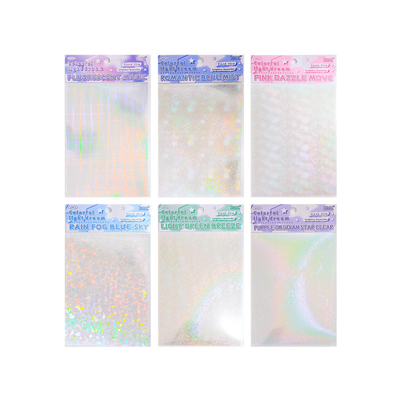 Colorful Dream Laser Flash Film Stickers Diy foto tarjeta de búsqueda de estrellas adhesivo láser recubierto adhesivo decoración diario