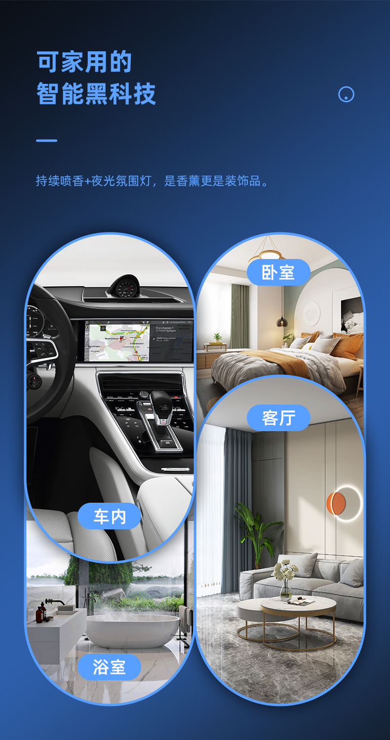 充电自动喷雾香薰车载加湿器香薰机家用自动喷香机