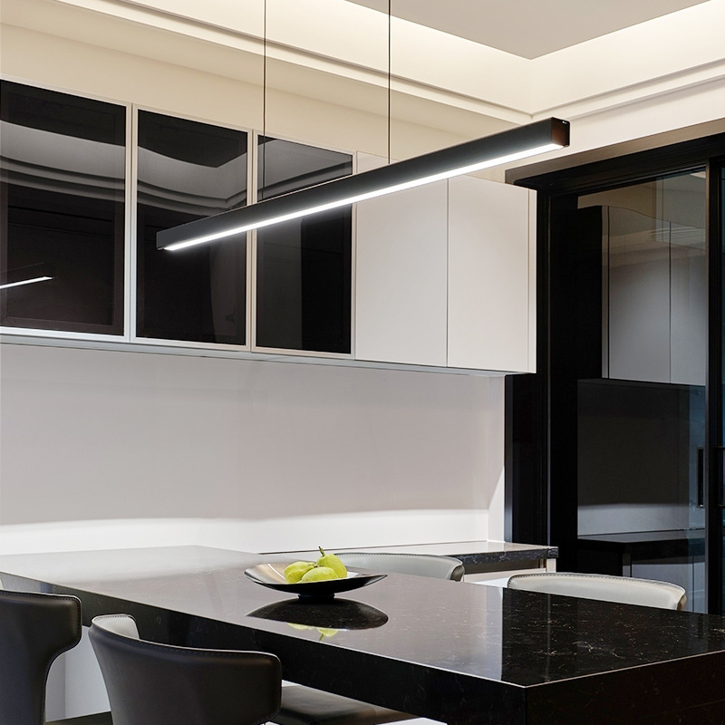 Factory minimalist modern one-piece LED dining room bar light restaurant pendant office minimalist no main long dining table pendant