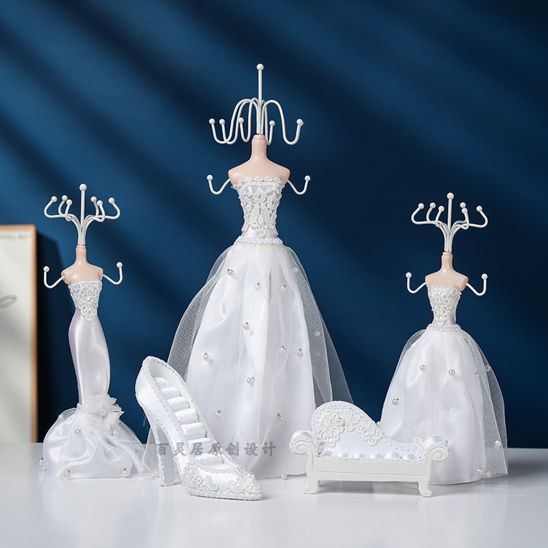 包邮白色首饰架家用摆件首饰展示架项链架子耳环架生日礼物