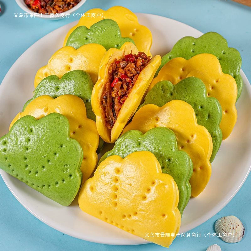 Мультизерновой торт с листьями лотоса для завтрака, кукурузный торт с листьями лотоса и мясом, булочка с начинкой, эмбрион, детский булочный продукт на пару, еда для завтрака