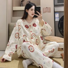 加厚款秋冬季月子服棉质孕妇睡衣保暖衣待产衣家居服哺乳喂奶套装