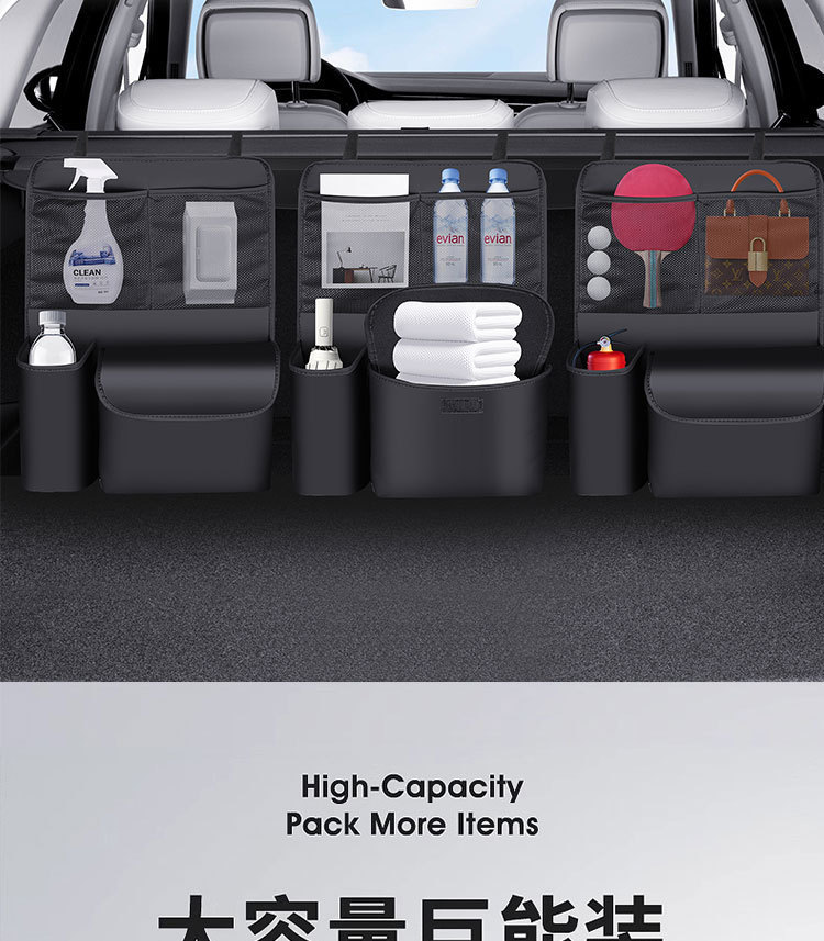 Car Trunk Storage Bag, Off-Road Vehicle Seat Back Storage Rack, Creative Car-Mounted Multi-Functional Hanging Storage Bag
