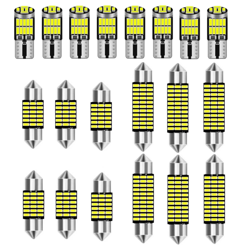 Car Led Combo Set 12 18 20 24Pcs T10 Dual Tip Reading Light Interior Light Amazon Quick Sale