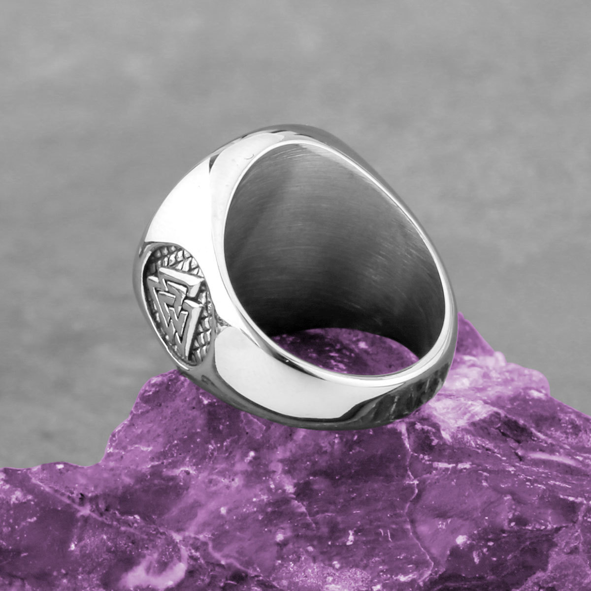 Titanium Steel Material Witches Knot, Symbol Pattern Original Design Symbol Titanium Steel Polishing Men's Rings