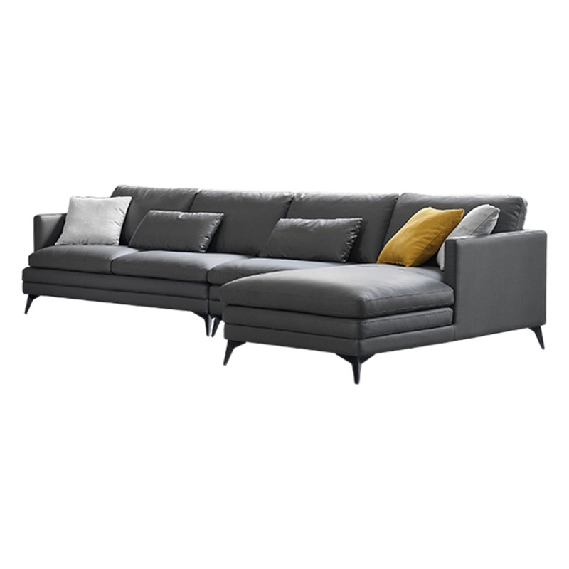 Sofá de cuero combinación de esquina sofá de cuero minimalista italiano chaise simple sofá moderno muebles de sala