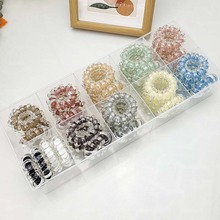 品旭高级双层果冻电话线发圈少女韩版头绳扎头发耐用彩色皮筋发绳